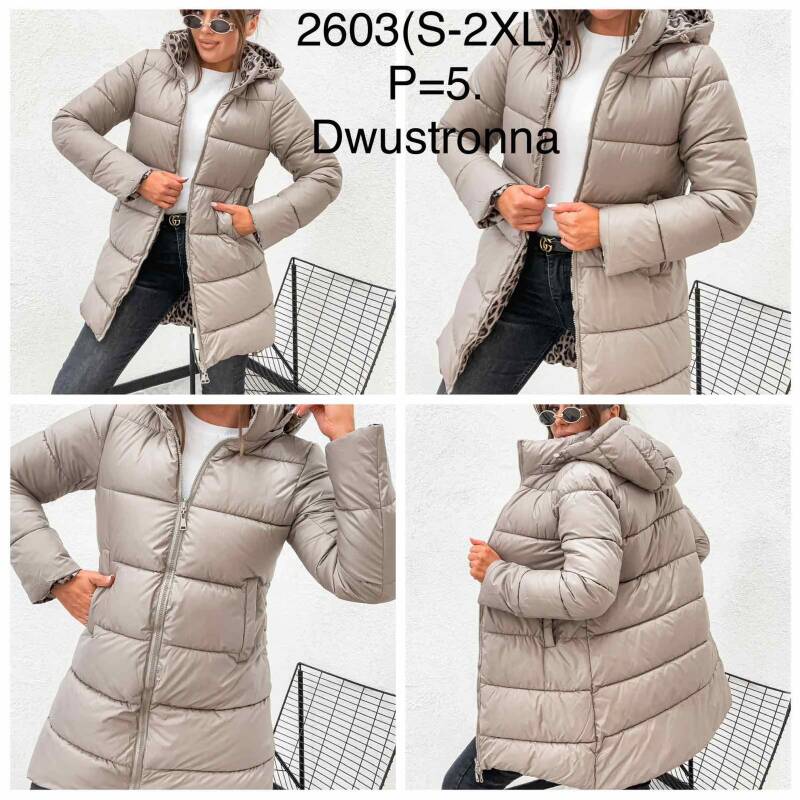 Kurtki damskie zimowe Roz S-2XL, 1 Kolor Paczka 5 szt